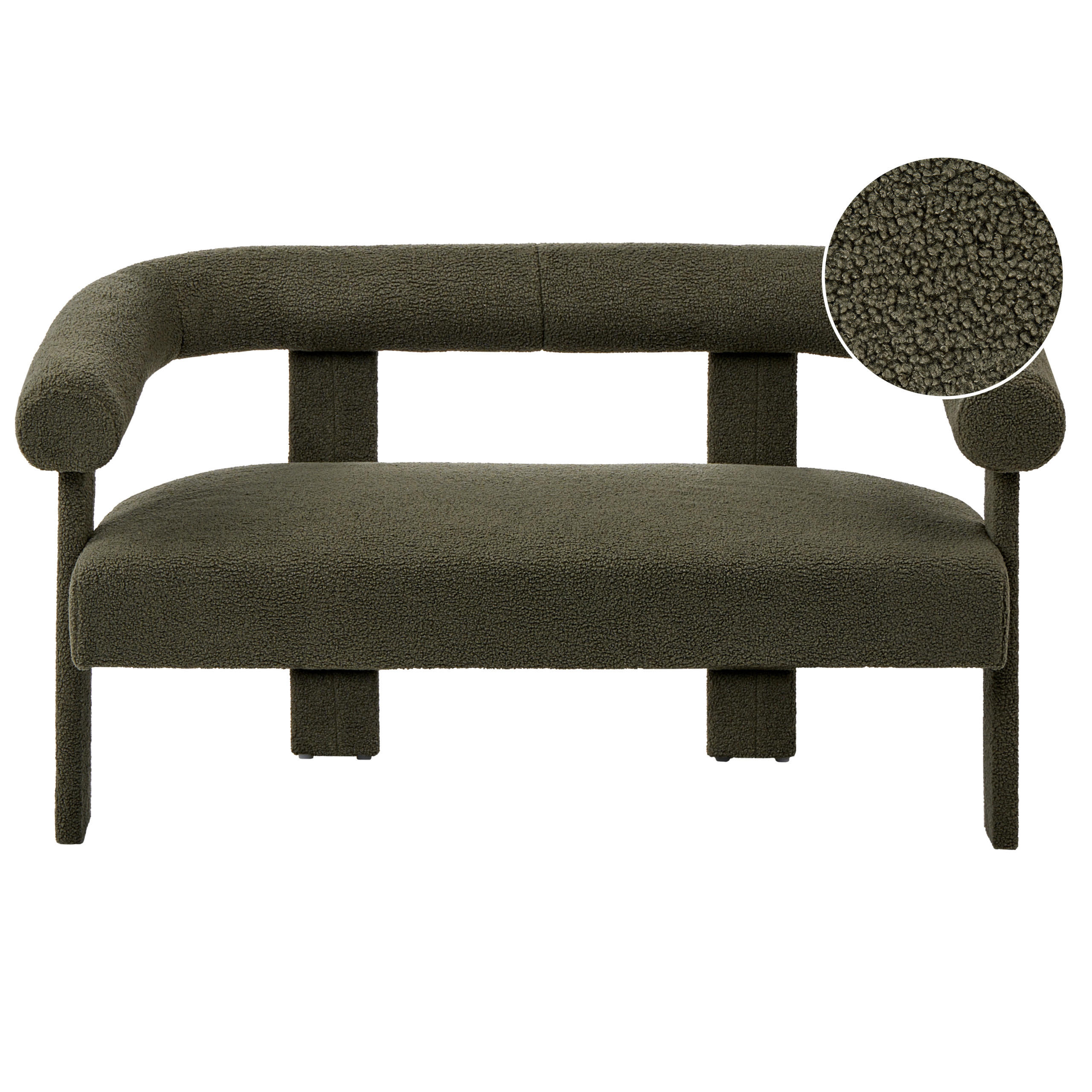 2-SITZER-SOFA Bouclé Dunkelgrün Ilbro - Grün, Textil (138/76/68cm) - Beliani