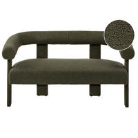 2-SITZER-SOFA Bouclé Dunkelgrün Ilbro - Grün, Textil (138/76/68cm) - Beliani