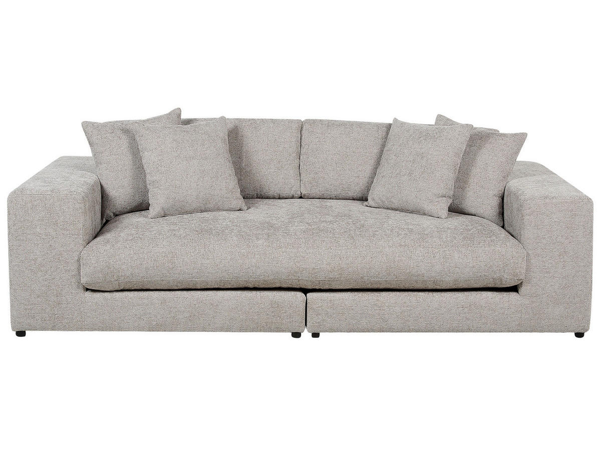 3-SITZER-SOFA taupe mit Kissen Glorvika - Beige, Textil (240/58/120cm) - Beliani