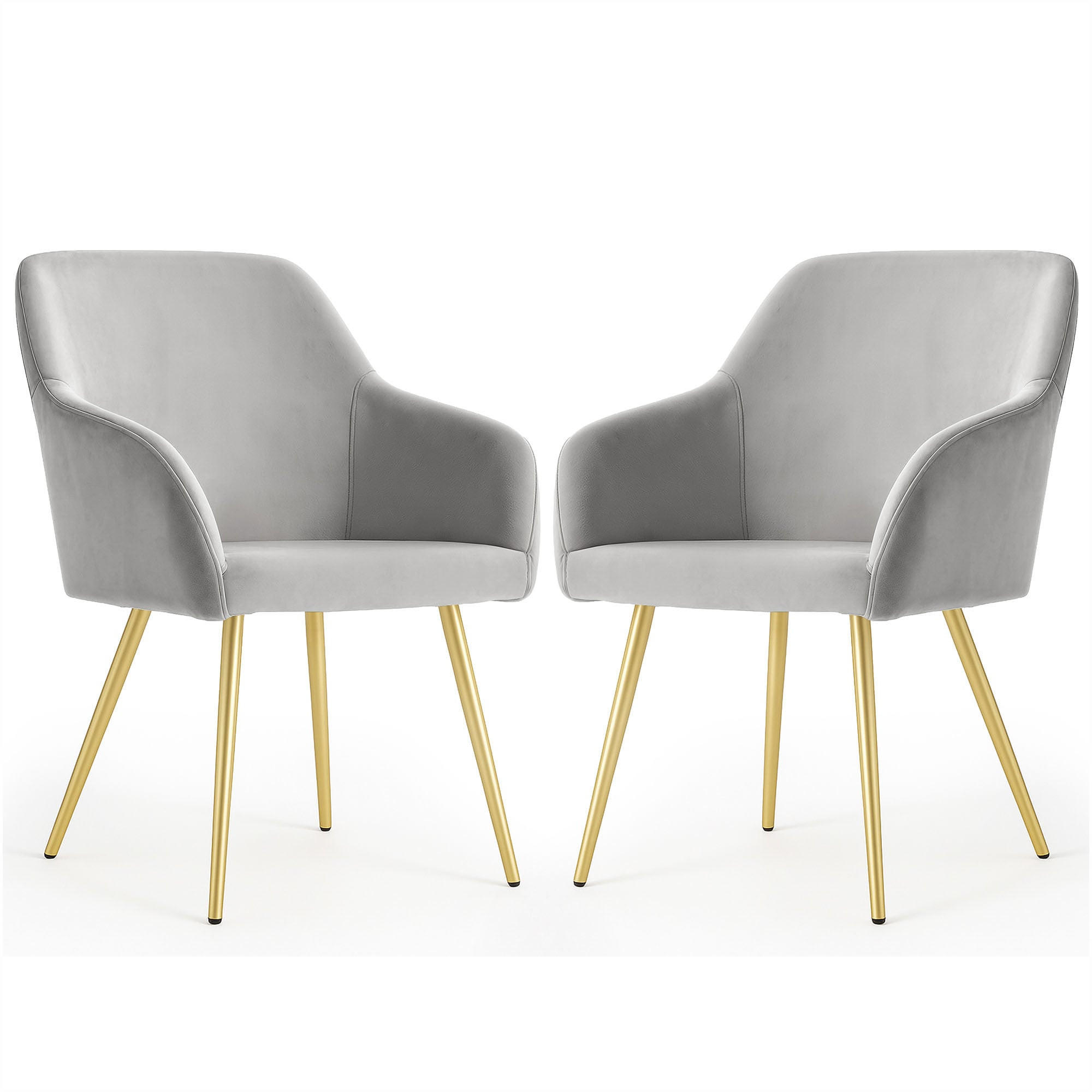 POLSTERSTUHL 2er Set, Metallbeine Grau, Gold 54,5/83/58 - Grau, Textil (55/83/58cm) - RAUMHIRSCH FURNITURE