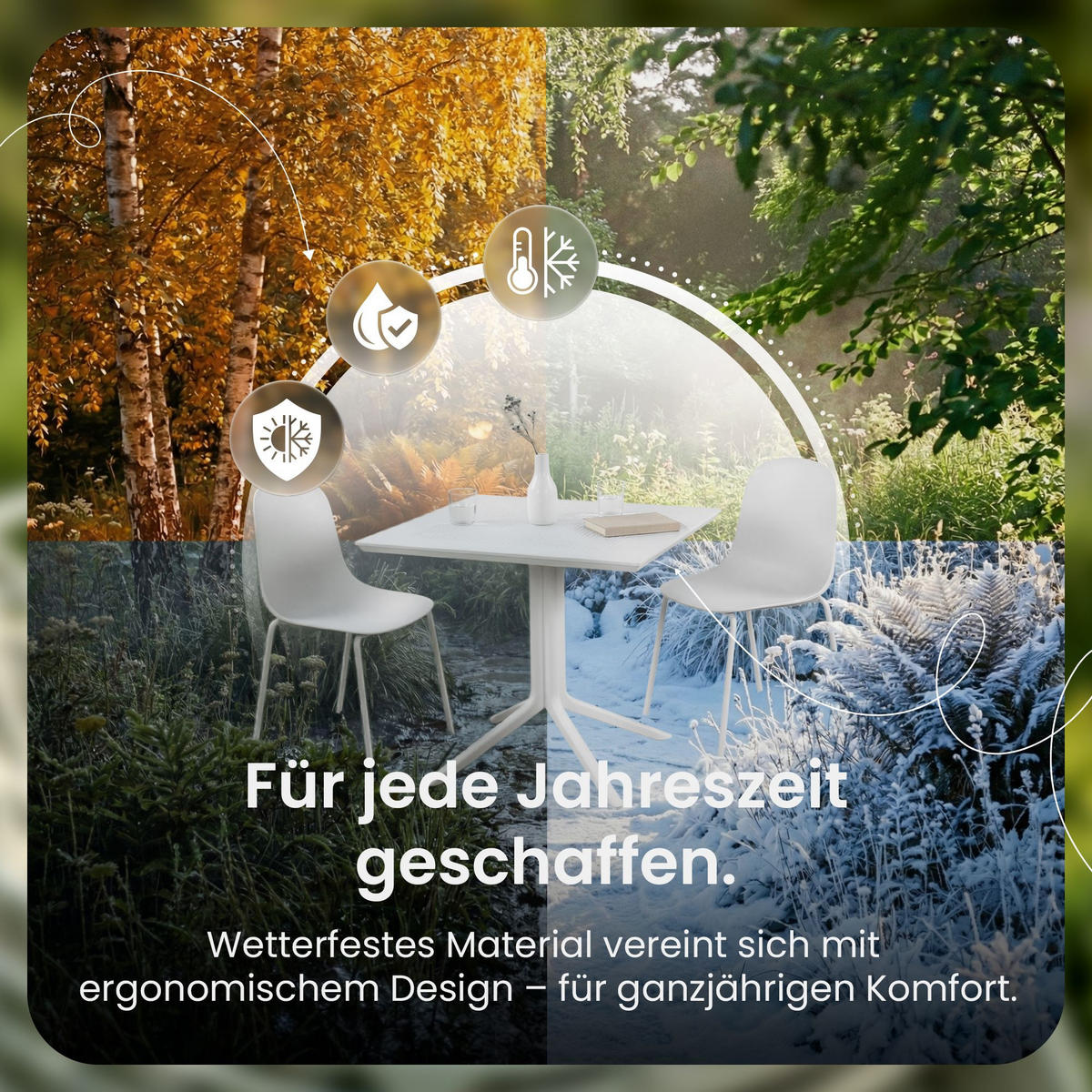 GARTENSITZGRUPPE 2 Kunststoff Weiß - Weiß, Kunststoff - CLP