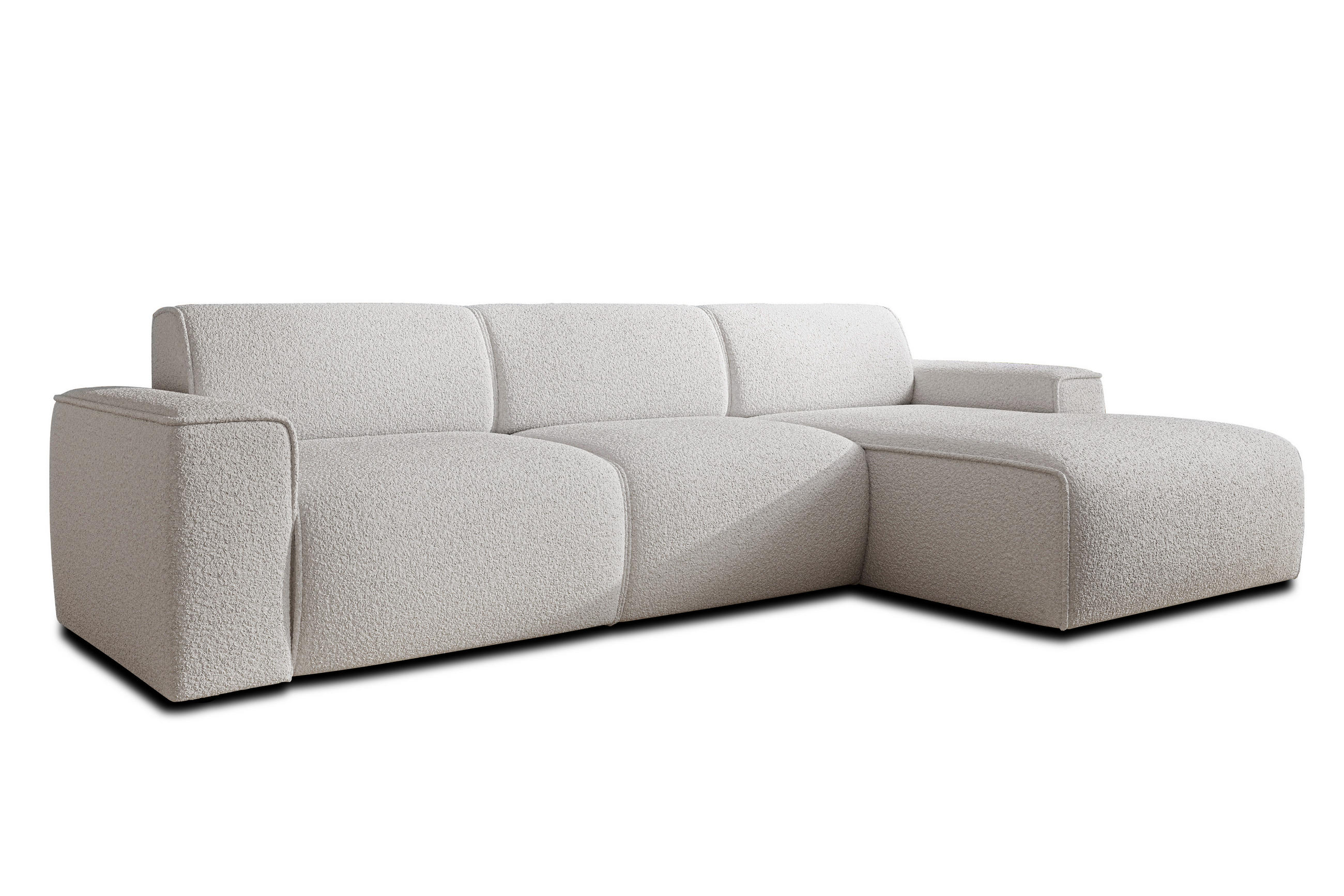 ECKSOFA L Form Didim mini Weiß 310/165/78 cm – stilvolle kleine Eckcouch R - Schwarz/Weiß, Kunststoff/Textil (310/165cm) - AX Living