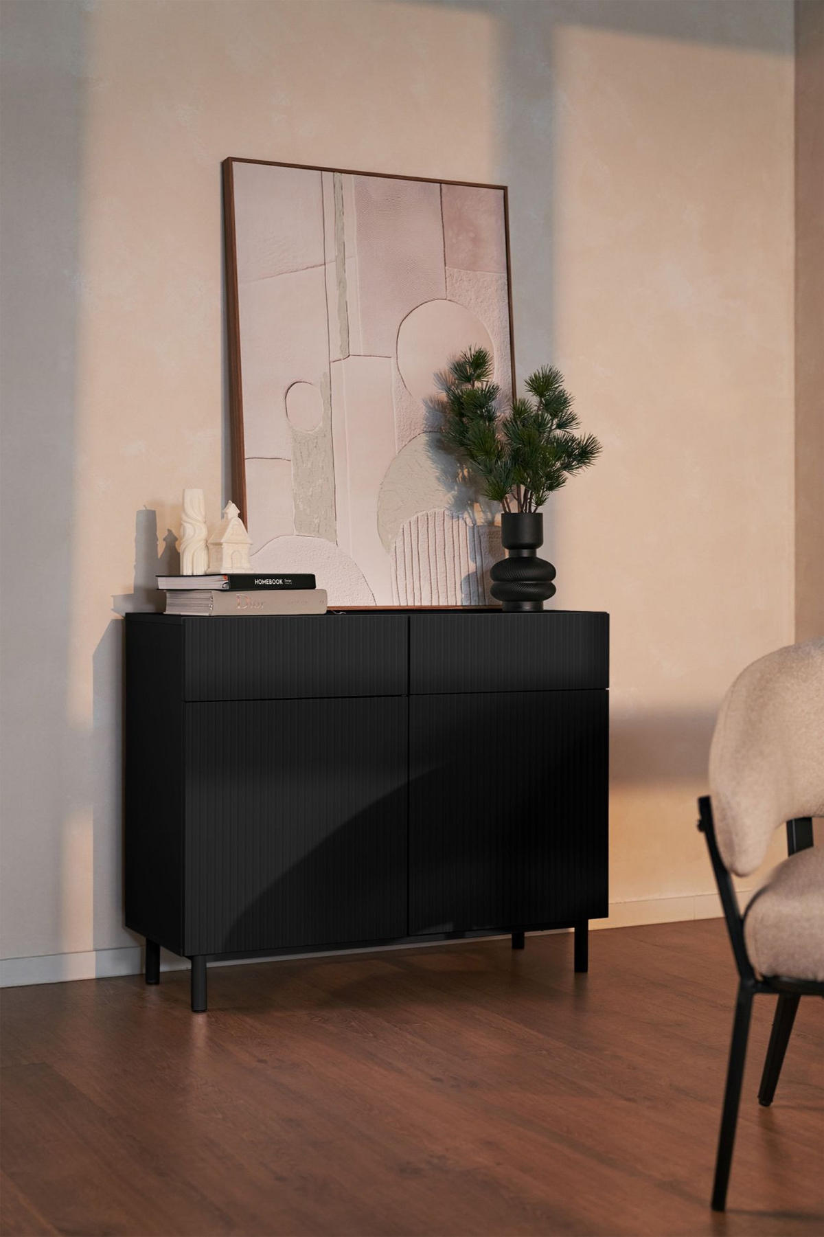 SIDEBOARD Veldio New Schwarz 100 cm - Schwarz, Holzwerkstoff/Metall (99.8/80/38cm) - Selsey