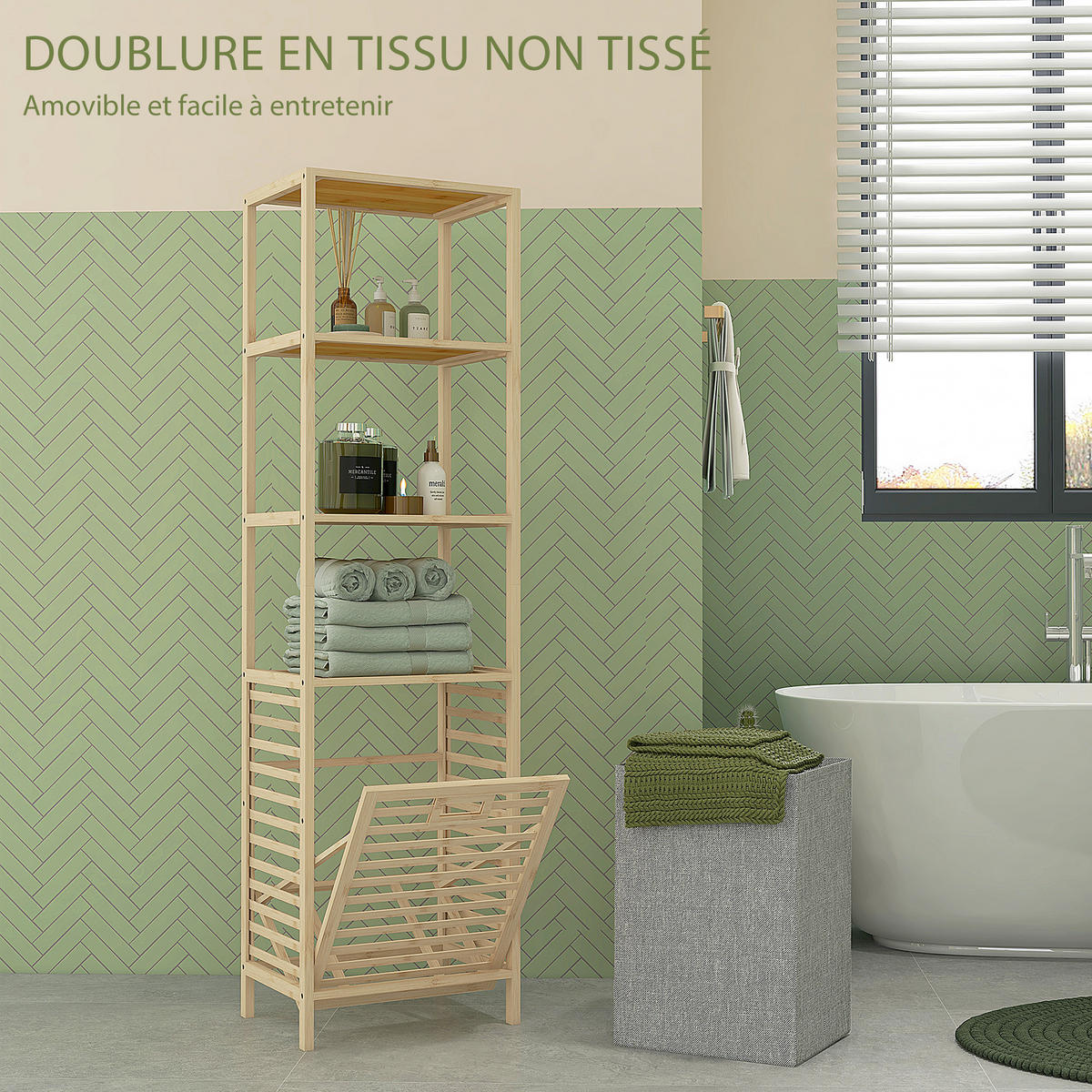 BADREGAL DE-17312 Natur - Naturfarben, Naturmaterialien (33/160/44cm) - ComfortXL