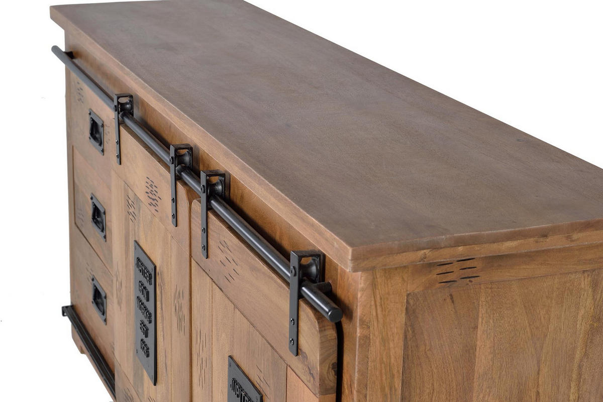 SIDEBOARD in Akazie und Metalldetails - Braun, Holz (45/80/165cm) - Giner y Colomer