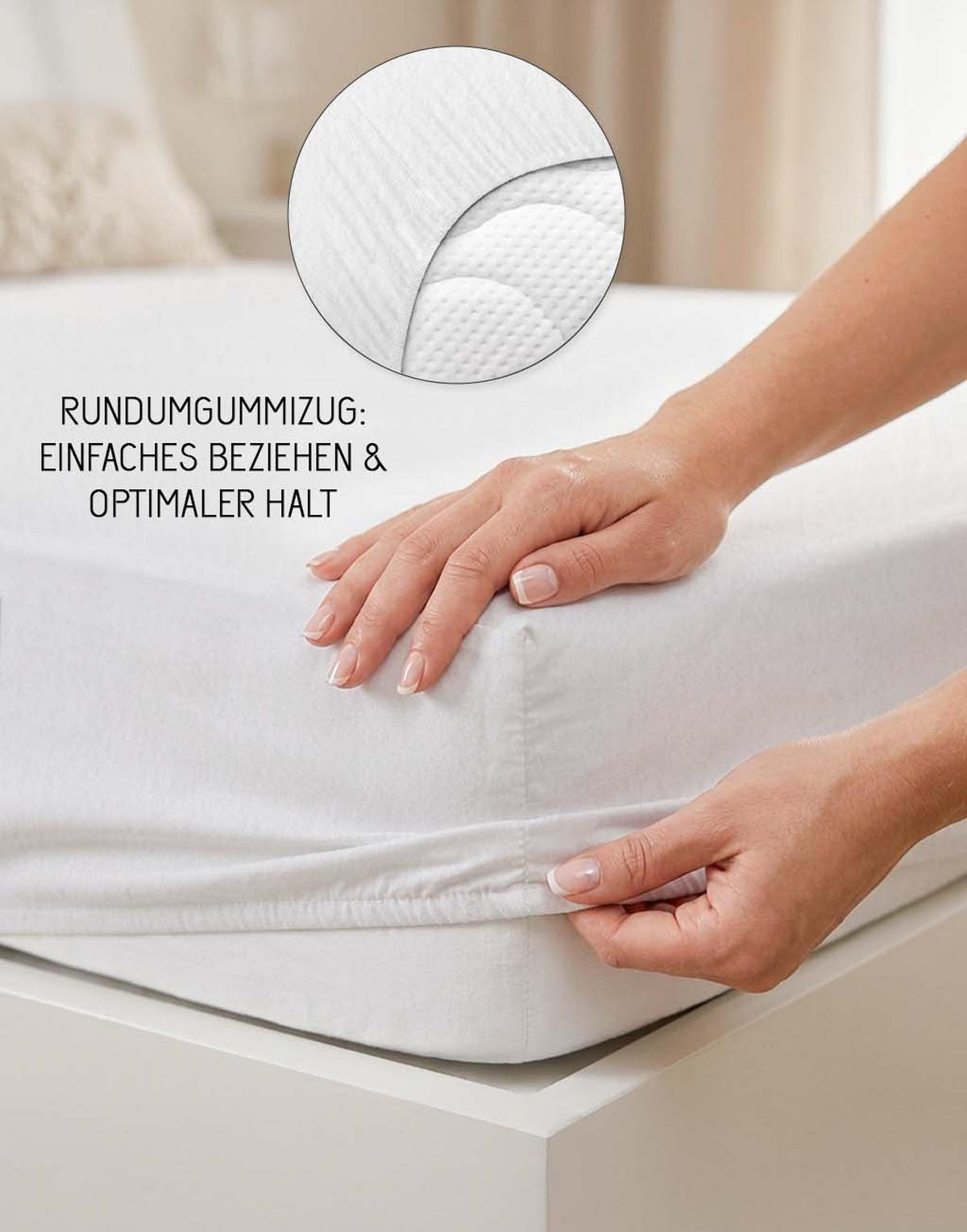 SPANNBETTTUCH Premium Biber weiss, 60x120 cm - 70x140 cm - Weiß, Textil (70/140cm) - biberna