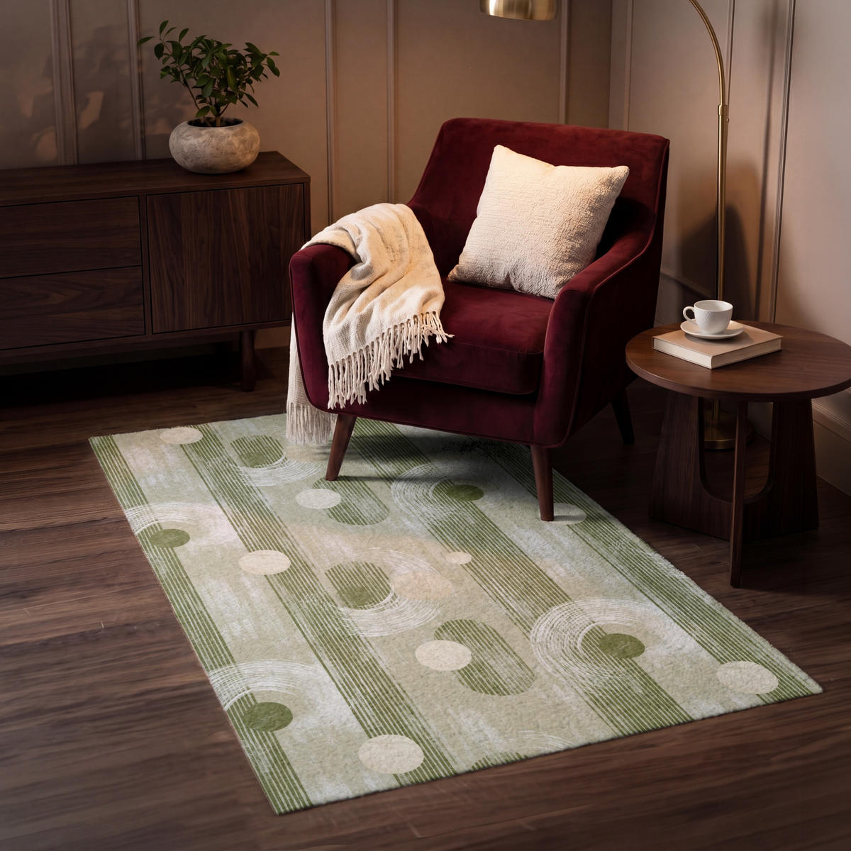 KOBERCE - Umelecké - Moderné - Zelené - 80x120 cm - olivovozelená, textil/plast (80/0.4cm) - OnlyWow