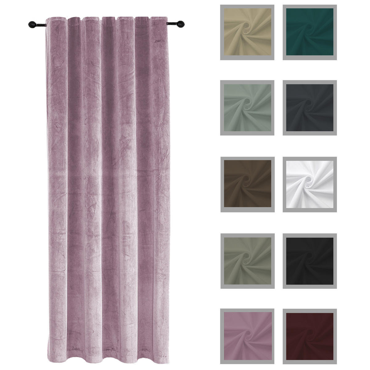 VORHANG Kräuselband Samt 140/175 cm Weiß - Weiß, Textil (140/175/175cm) - TiborTex