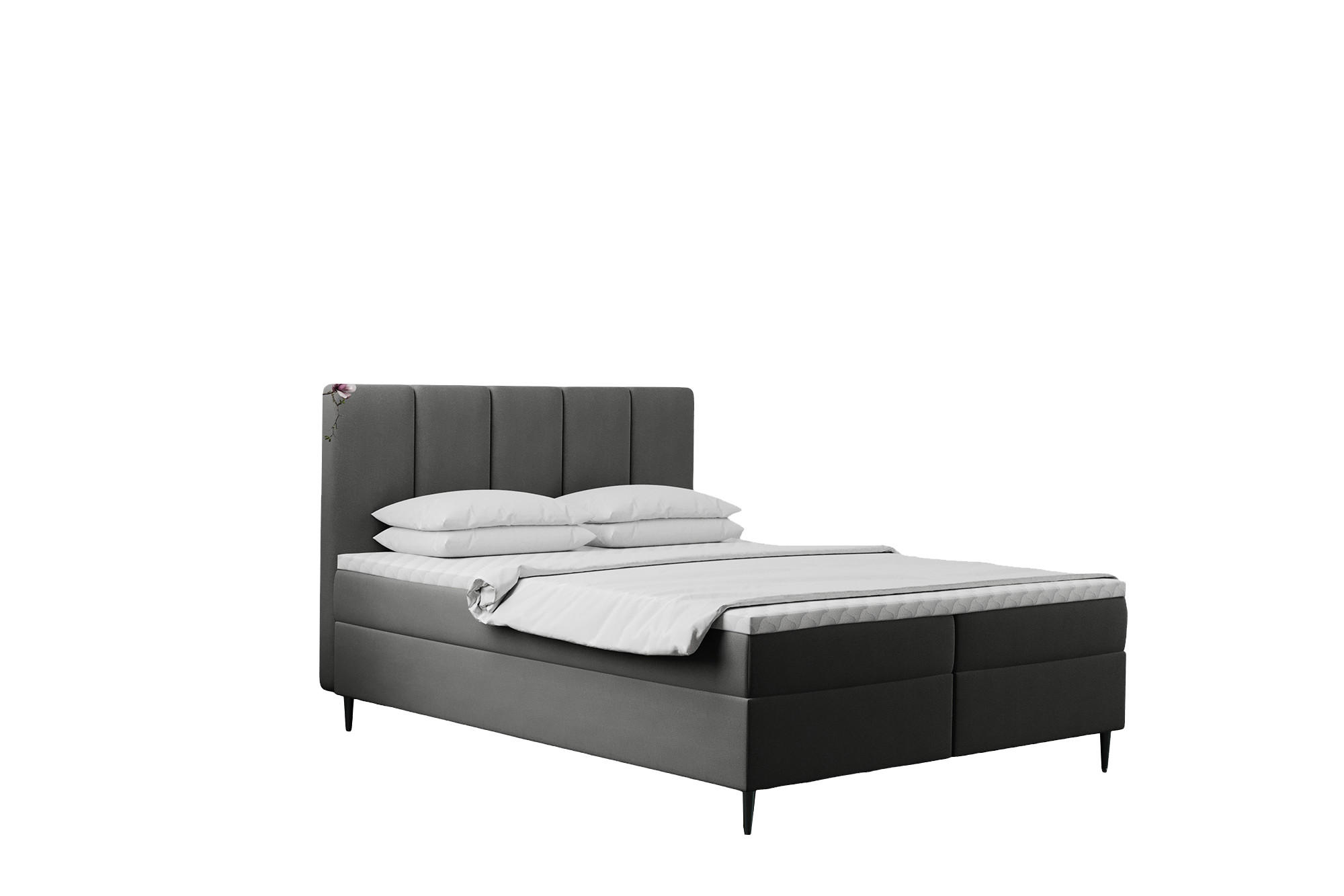 BOXBETT Mit Bettkasten Und Matratze POEL Grau 140x200 cm H2-Pocket - Violett, Holz/Textil (140/200cm) - Kaiser Möbel
