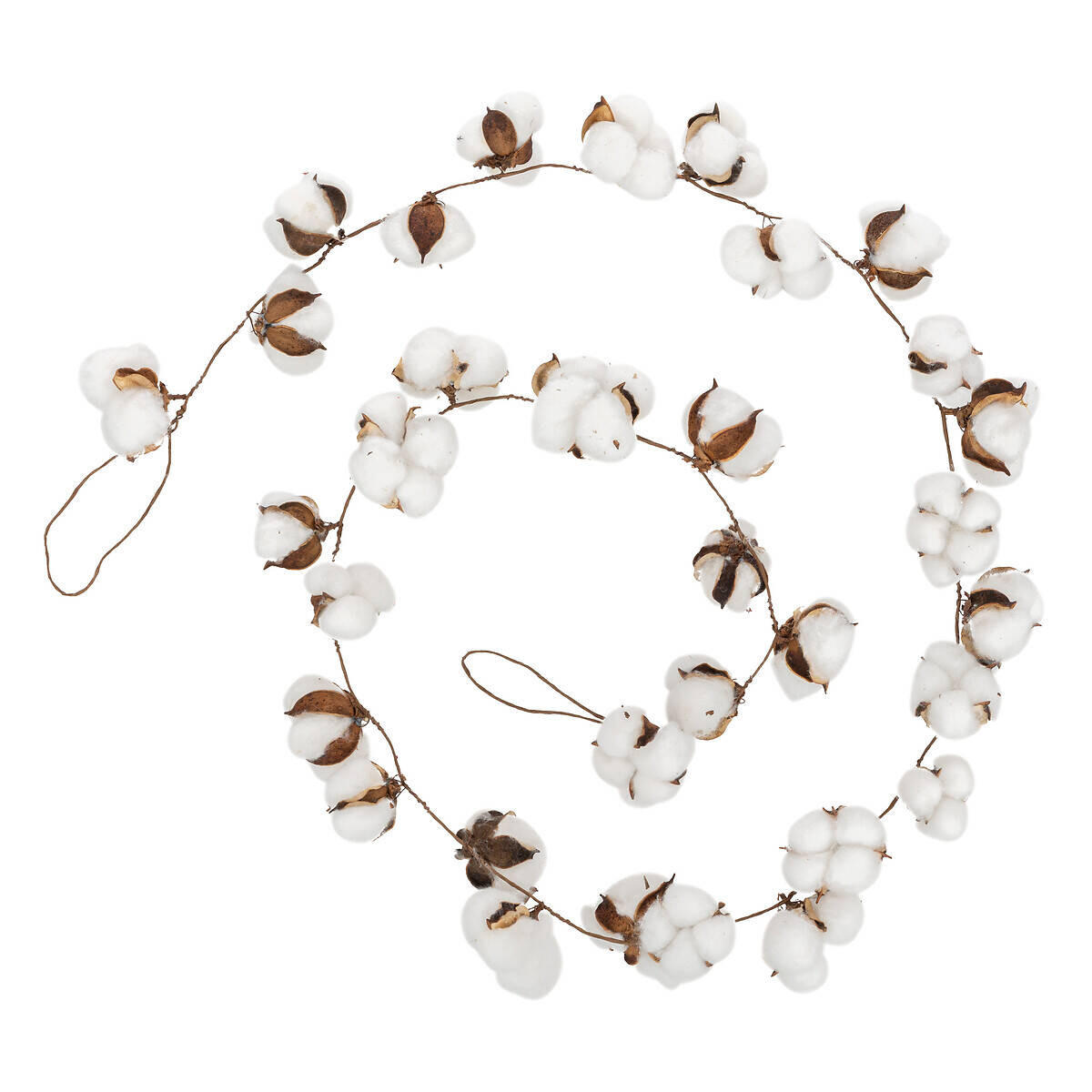 GIRLANDE Baumwollblumen 200 cm - Weiß, Naturmaterialien (200cm) - Atmosphera Createur d´interieur
