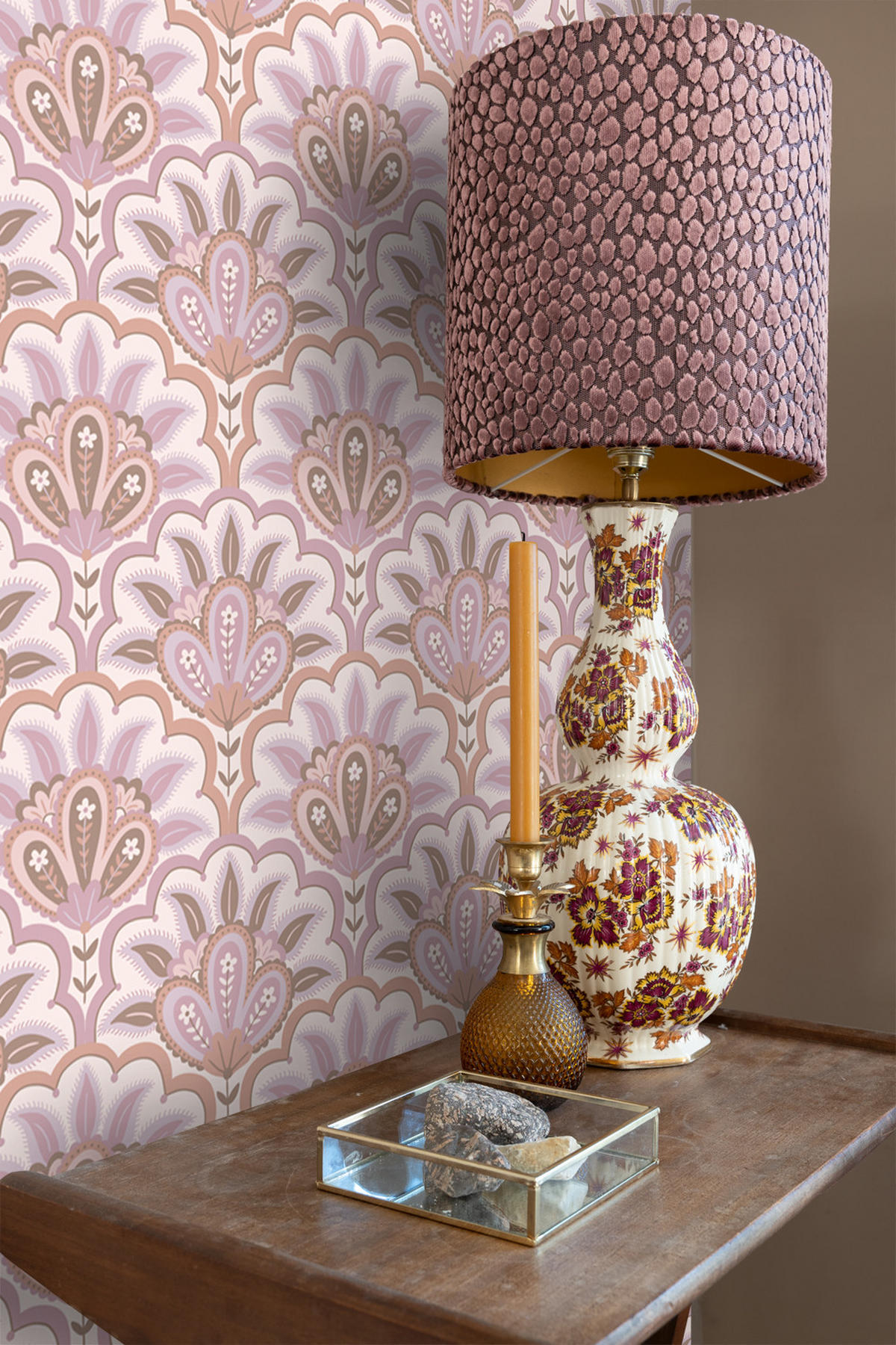TAPETE orientalisches Barockmotiv 50 x 900 cm - Lila, Papier (50/900cm) - ESTAhome