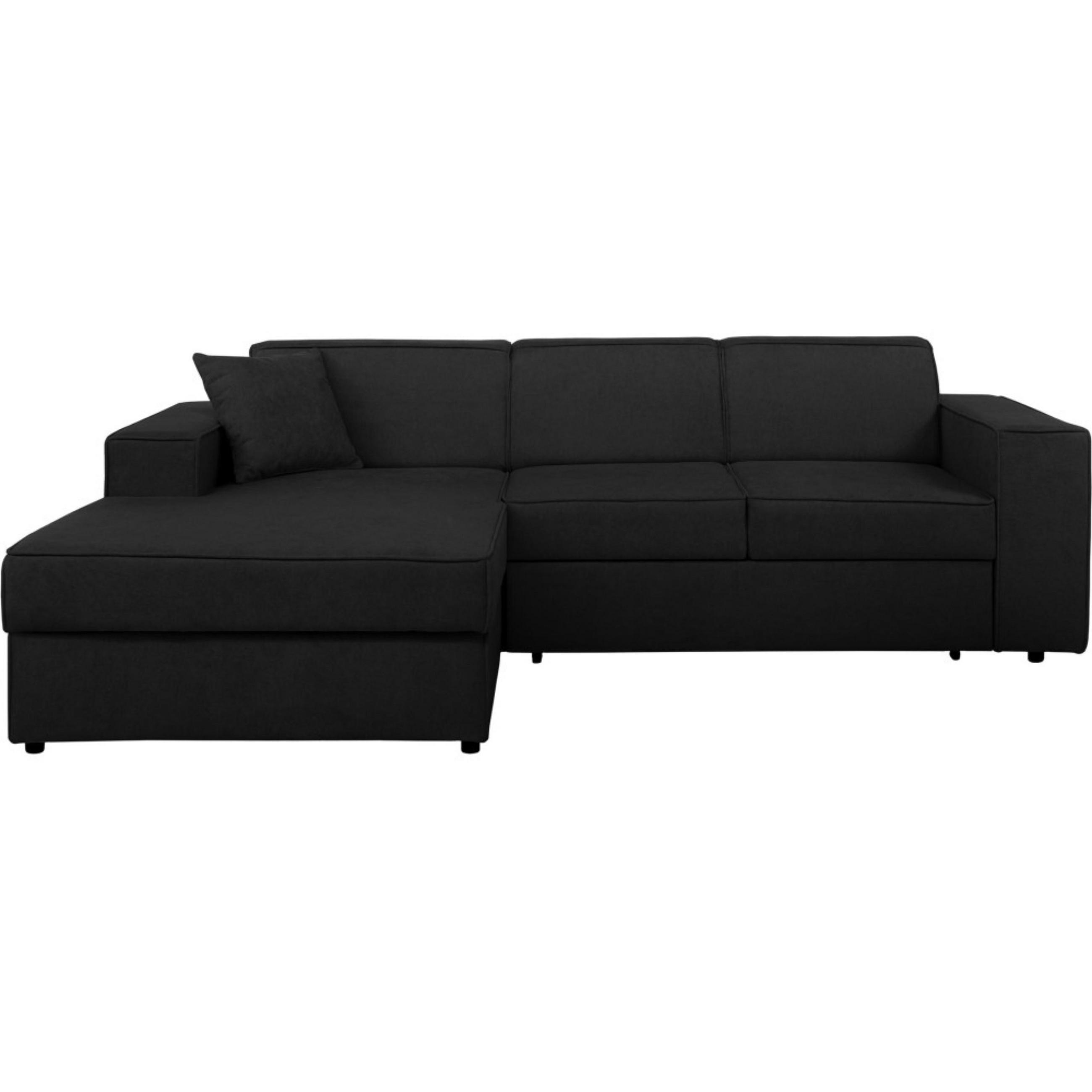 Beautysofa Eckschlafsofa Schwarz 267x160 cm