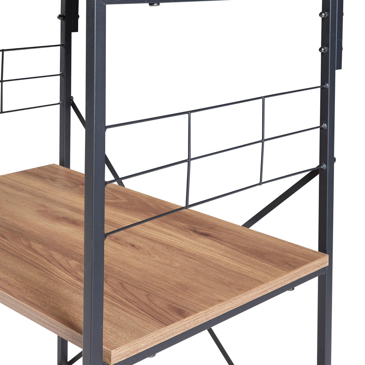 KÜCHENREGAL Billund - Walnussfarben/Schwarz, Holzwerkstoff/Metall (60/133/42cm) - [en.casa]
