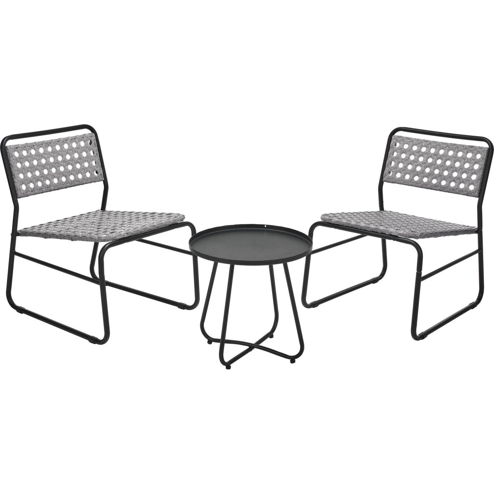 GARTENMÖBELSET Metall - Grau, Metall