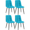 STUHL 4er Set Stoff Türkis - Türkis/Schwarz, Textil/Metall (45/84/55cm) - CLP