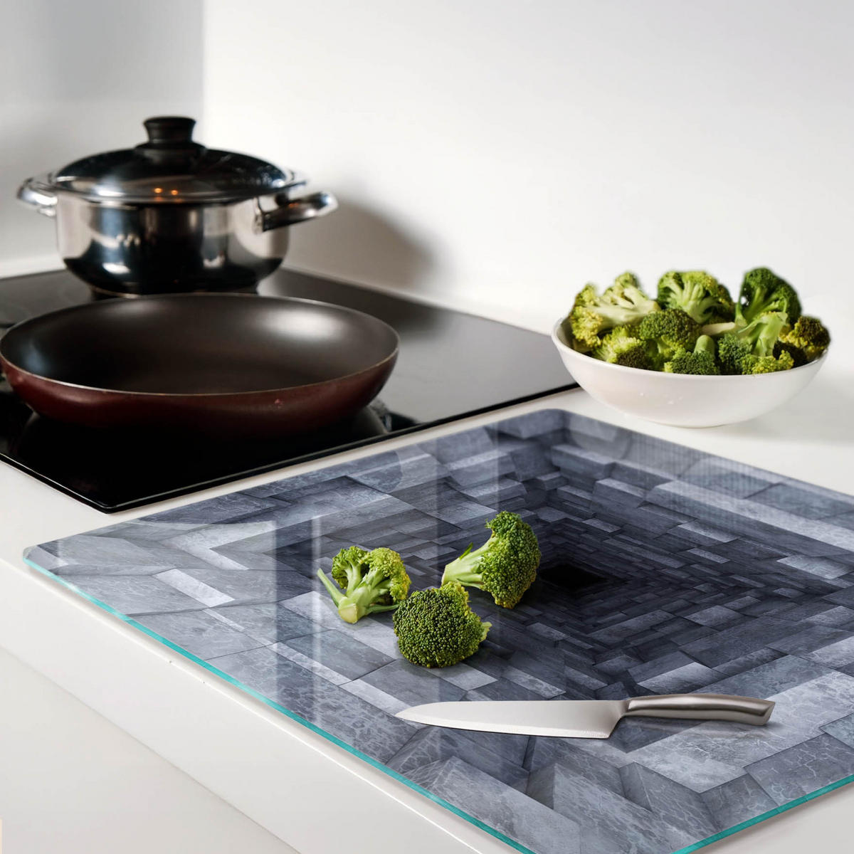 GLASPLATTE 60x52 cm Tunnel - Grau, Glas (60/0.4/52cm) - TULUP
