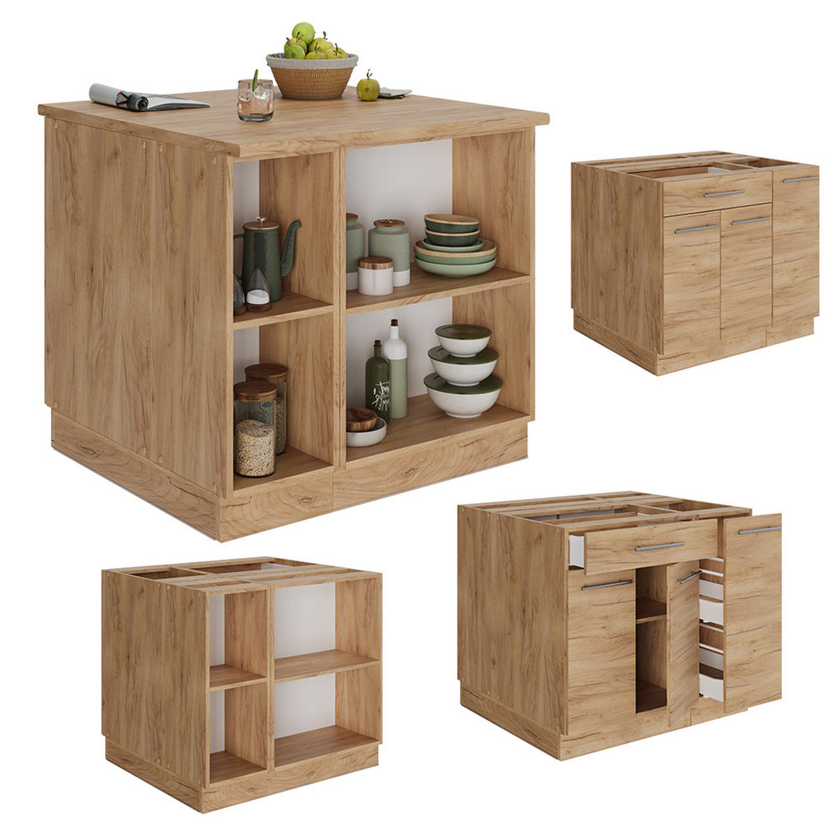 Honigeiche, Holzwerkstoff (90/82/60cm) - Vicco