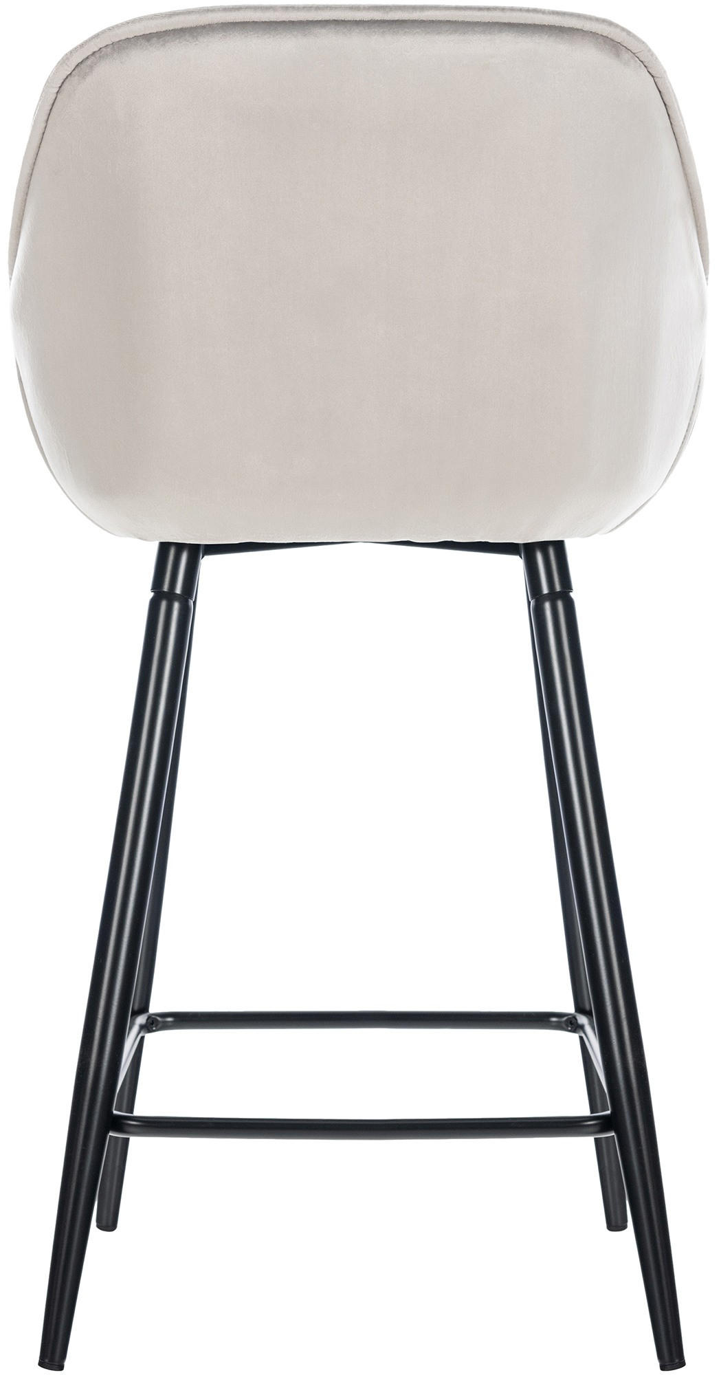 BARHOCKER Samt grau - Schwarz/Grau, Textil/Metall (54/103/57.5cm) - CLP