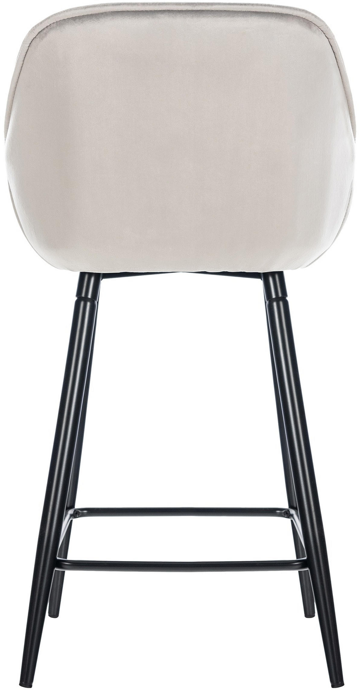 BARHOCKER Samt grau - Schwarz/Grau, Textil/Metall (54/103/57.5cm) - CLP