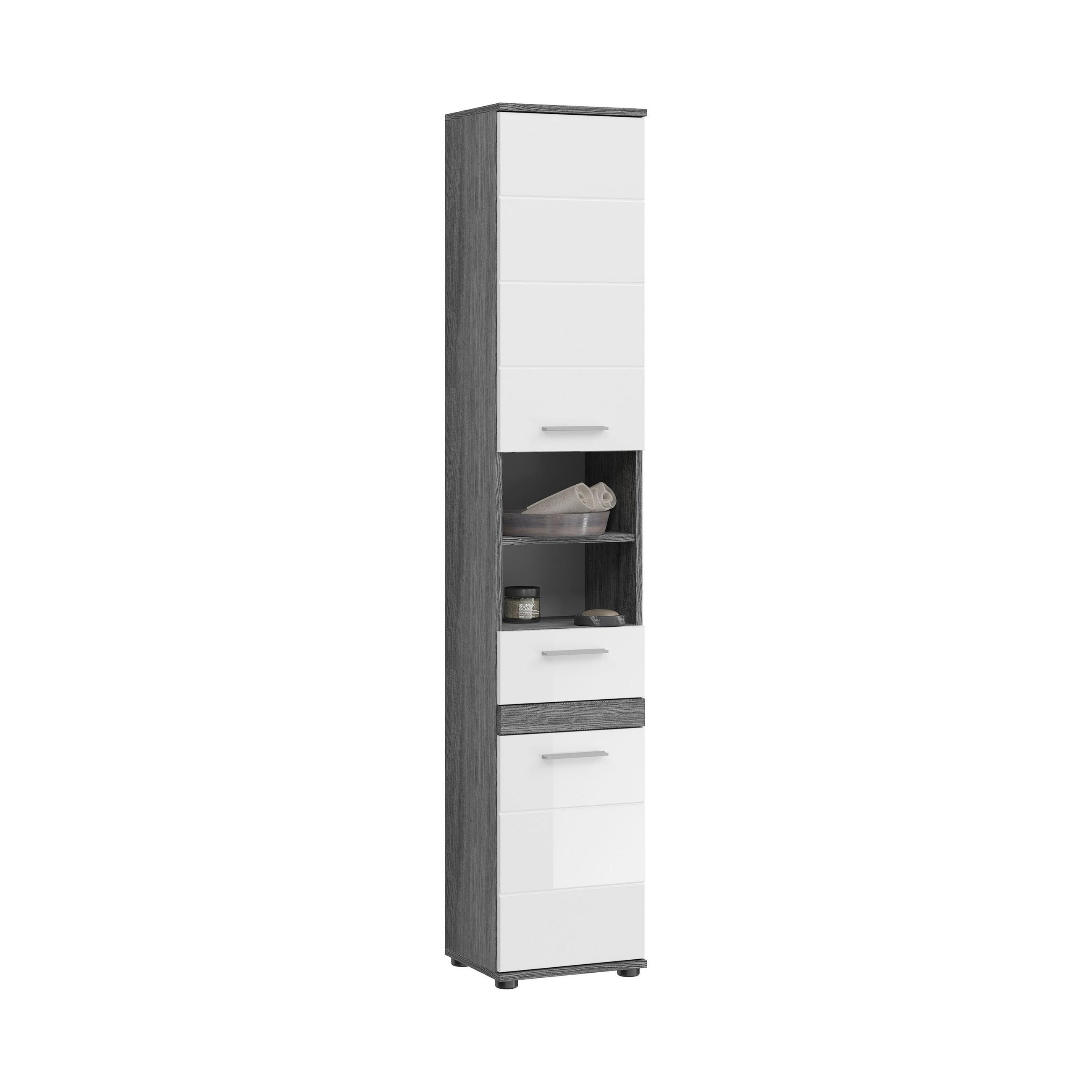 Homes & Jones Hochschrank Silber 35x191x31 cm