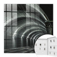 SCHLÜSSELBOX Weiß 30x30 cm – Türöffnung nach rechts - Eisenbahntunnel - Grau, Metall (30/30/5cm) - TULUP