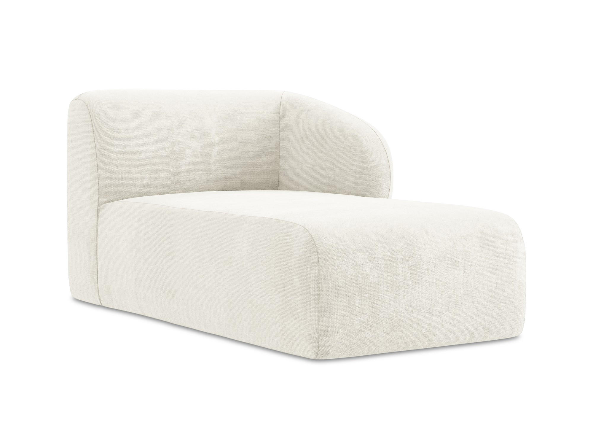 SOFAELEMENT Rechts Chenille Stoff Weiß - Schwarz/Weiß, Holzwerkstoff/Kunststoff (91/75/166cm) - Makamii
