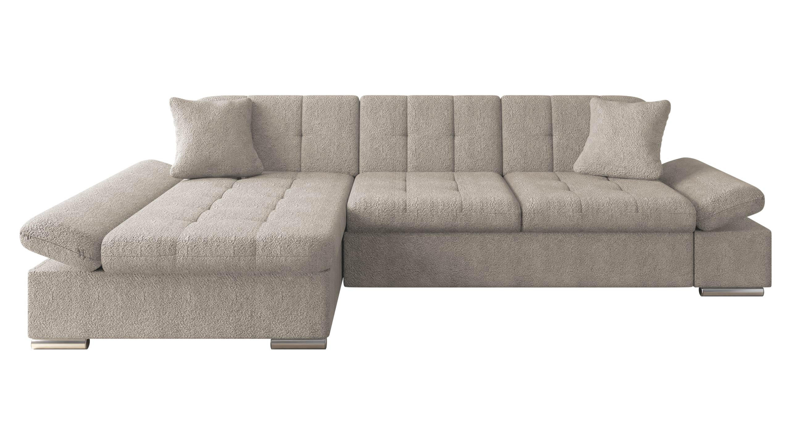 ECKSOFA Malwi, Seite: Links - Hellbraun, Holz/Textil (278/161cm) - MIRJAN24