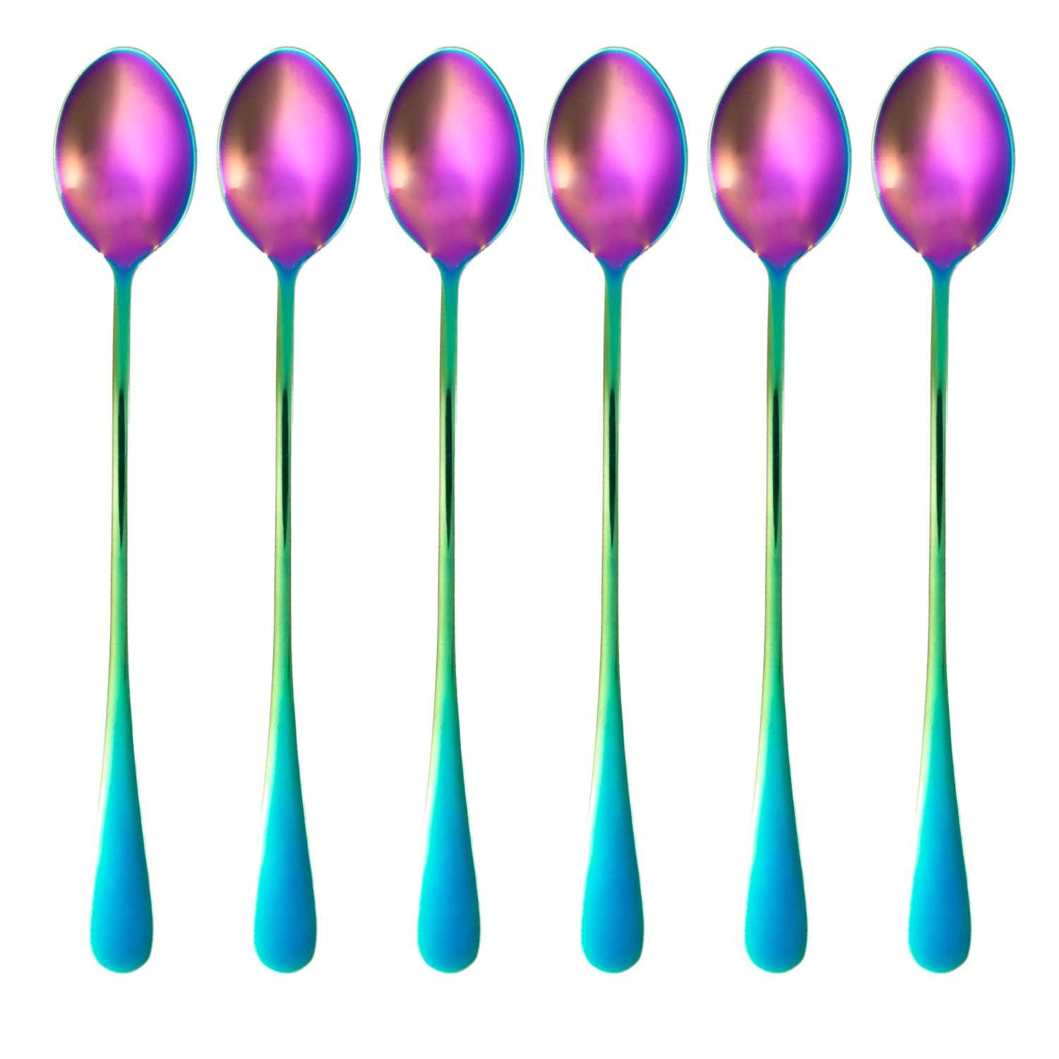 LÖFFEL 19 cm (6er-Set) - Multicolor, Metall - Intirilife