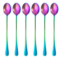 LÖFFEL 19 cm (6er-Set) - Multicolor, Metall - Intirilife