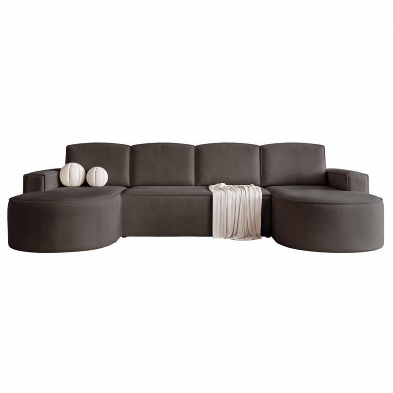 WOHNLANDSCHAFT SOFIA mit Schlaffunktion und Bettkasten Anthrazit - Anthrazit, Holzwerkstoff/Kunststoff (316/88/157cm) - Idohome