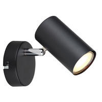 WANDELEUCHTE ALLVI Schwarz Chrom - Schwarz, Metall (8/10/12cm) - Globo Lighting