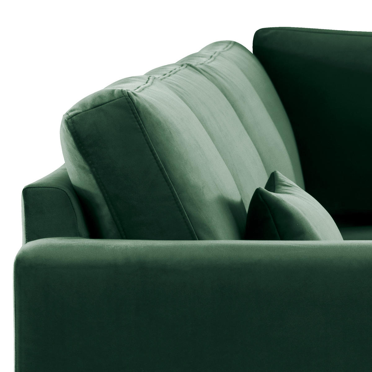 ECKSOFA mit Ottomane - Eichefarben/Grün, Eichenholz/Textil (287/219cm) - home24