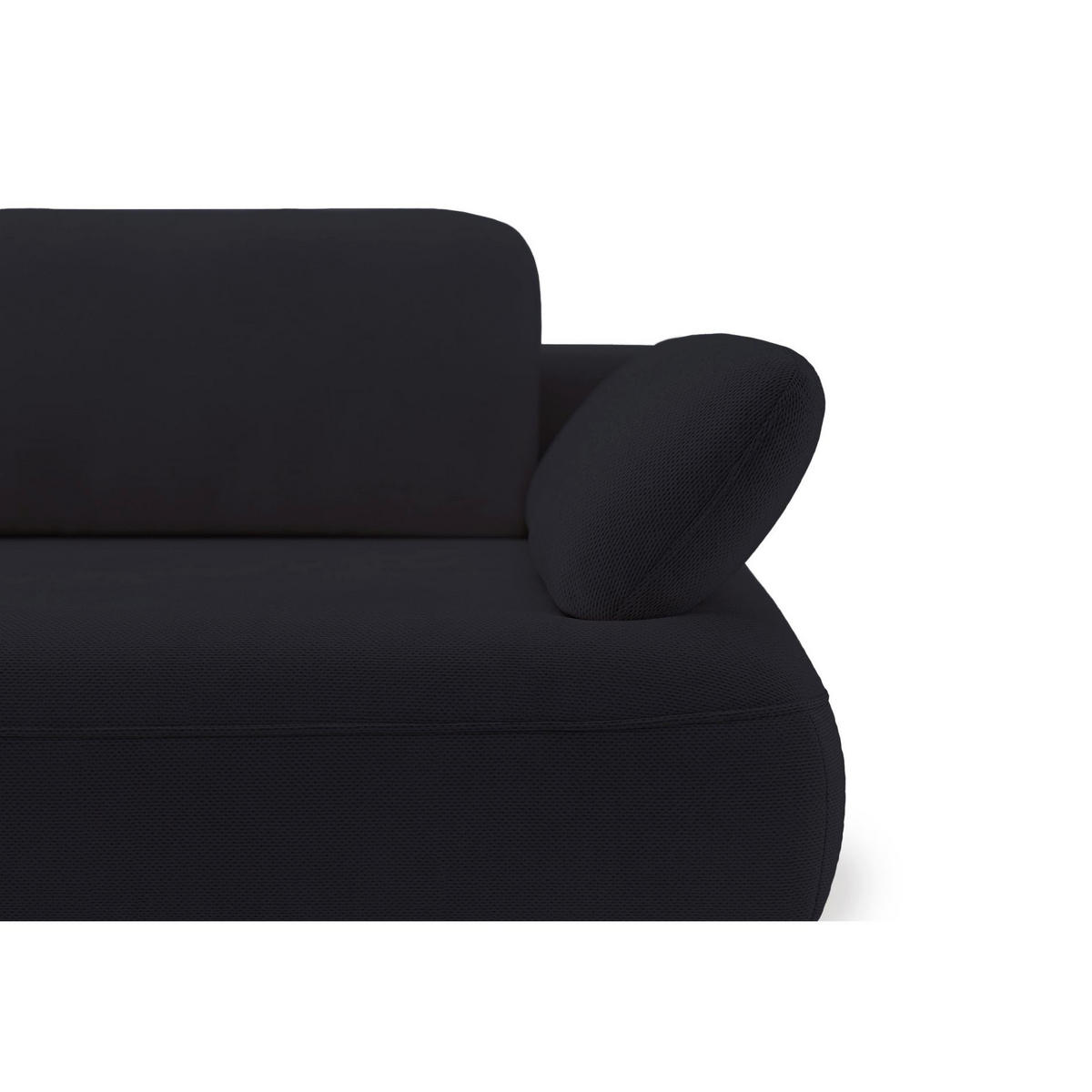 ECKSOFA Avolla Anthrazit links - Schwarz, Textil/Metall (284/186cm) - Selsey