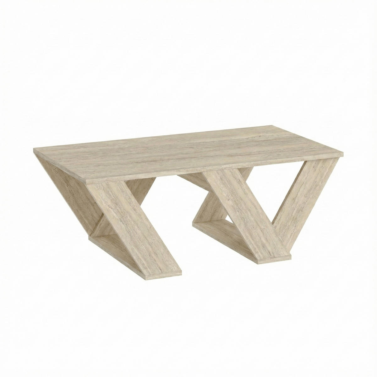 COUCHTISCH Pipra Travertine110/40/60 cm - Beige, Holzwerkstoff (60/110/40cm) - Decortie