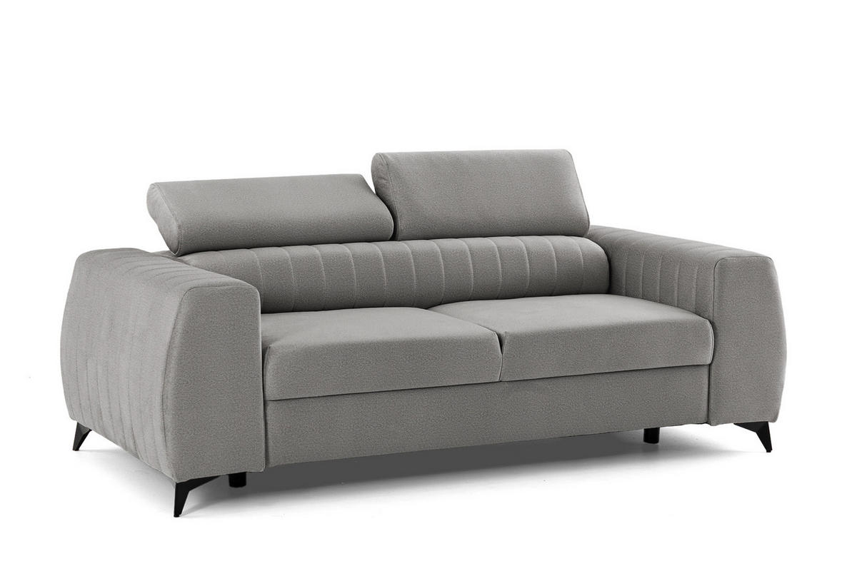 2-SITZER-SOFA PIERO 206 cm Velours Hellgrau - Hellgrau/Schwarz, Holz/Textil (206/95/100cm) - Muffo