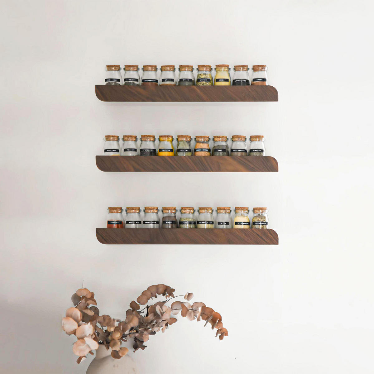 WANDREGAL Cielo mittel - Walnussfarben, Holz (55/5/11cm) - Woodendot