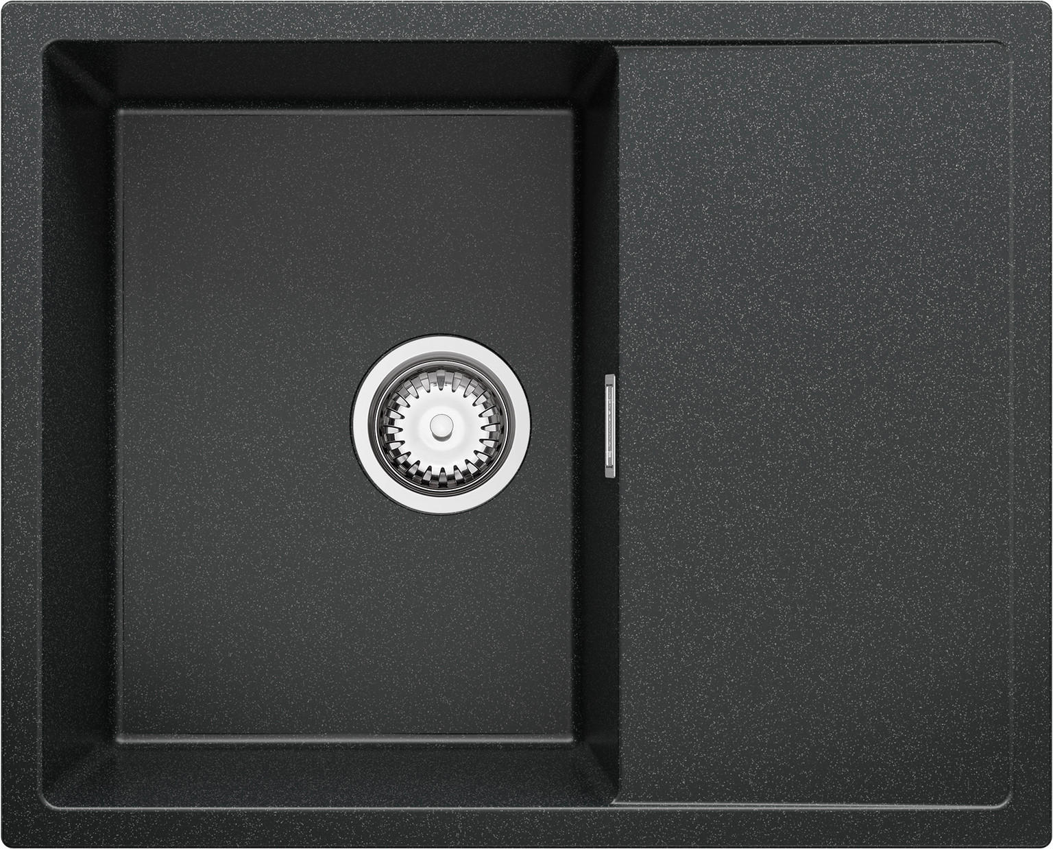 SPÜLBECKEN Ibiza, 2-er set Anthrazit 62/50 cm 1 Becken + Ablauf-Set ab 45er Unterschrank - Chromfarben/Anthrazit, Kunststoff (62/19/50cm) - Primagran