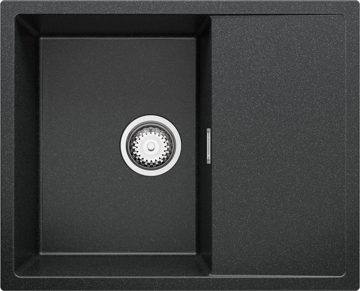 SPÜLBECKEN Ibiza, 2-er set Anthrazit 62/50 cm 1 Becken + Ablauf-Set ab 45er Unterschrank - Chromfarben/Anthrazit, Kunststoff (62/19/50cm) - Primagran