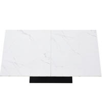 ESSTISCH 140/75/75,5 cm mit MDF-Tischplatte, verstellbaren Füßen und Marmormuster, Weiß/Schwarz - Weiß, Holzwerkstoff (140/75/75.5cm) - Redom