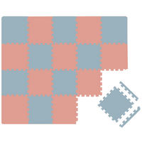 SPIELMATTE ab Null - 180/90/1 cm Puzzlematte mit Rand Terrakotta Graublau - Rosa, Kunststoff (30/30cm) - Littletom