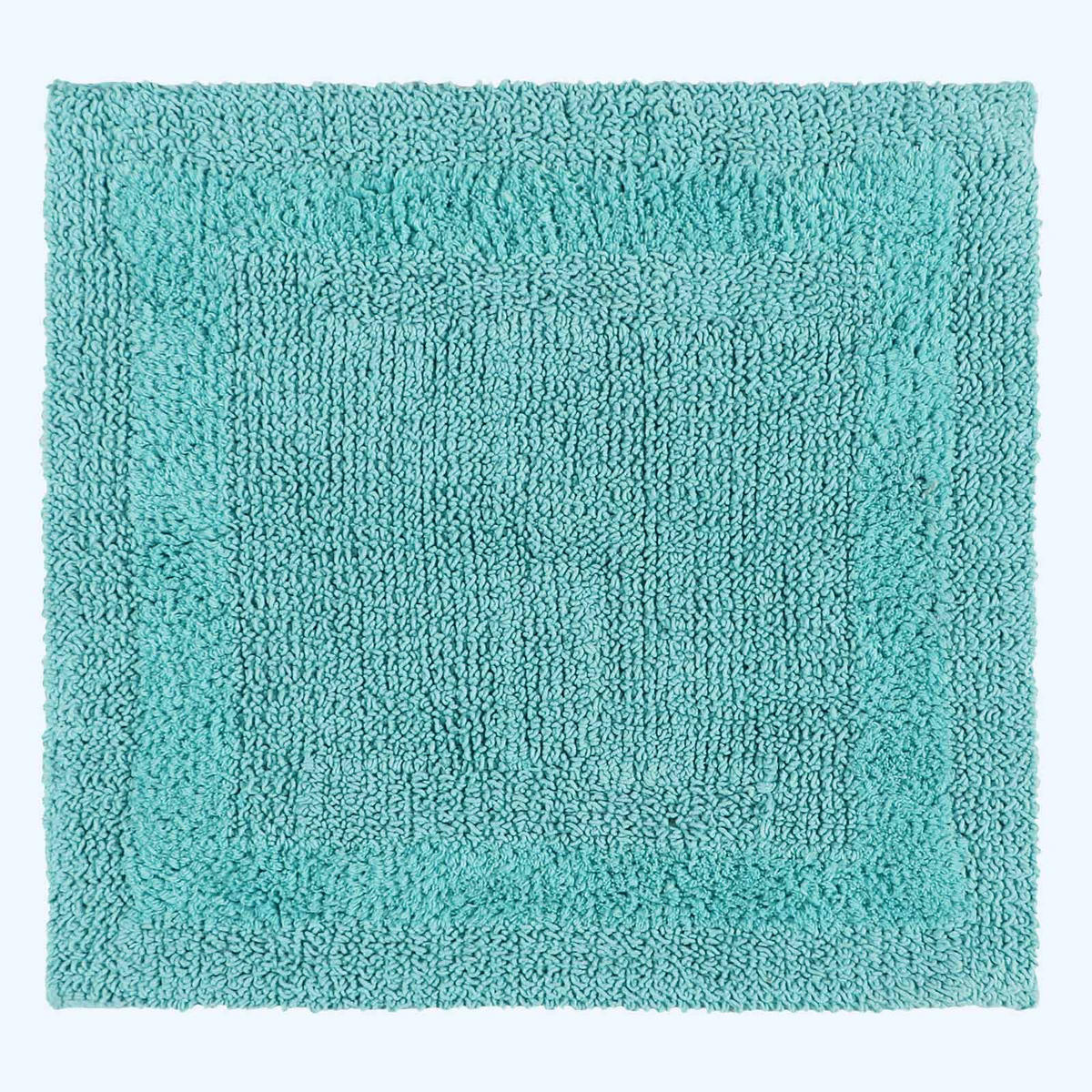 DUSCHVORLEGER 50/50 cm, 100% Baumwolle, wendbar - Hellblau, Textil (50/50cm) - Homescapes