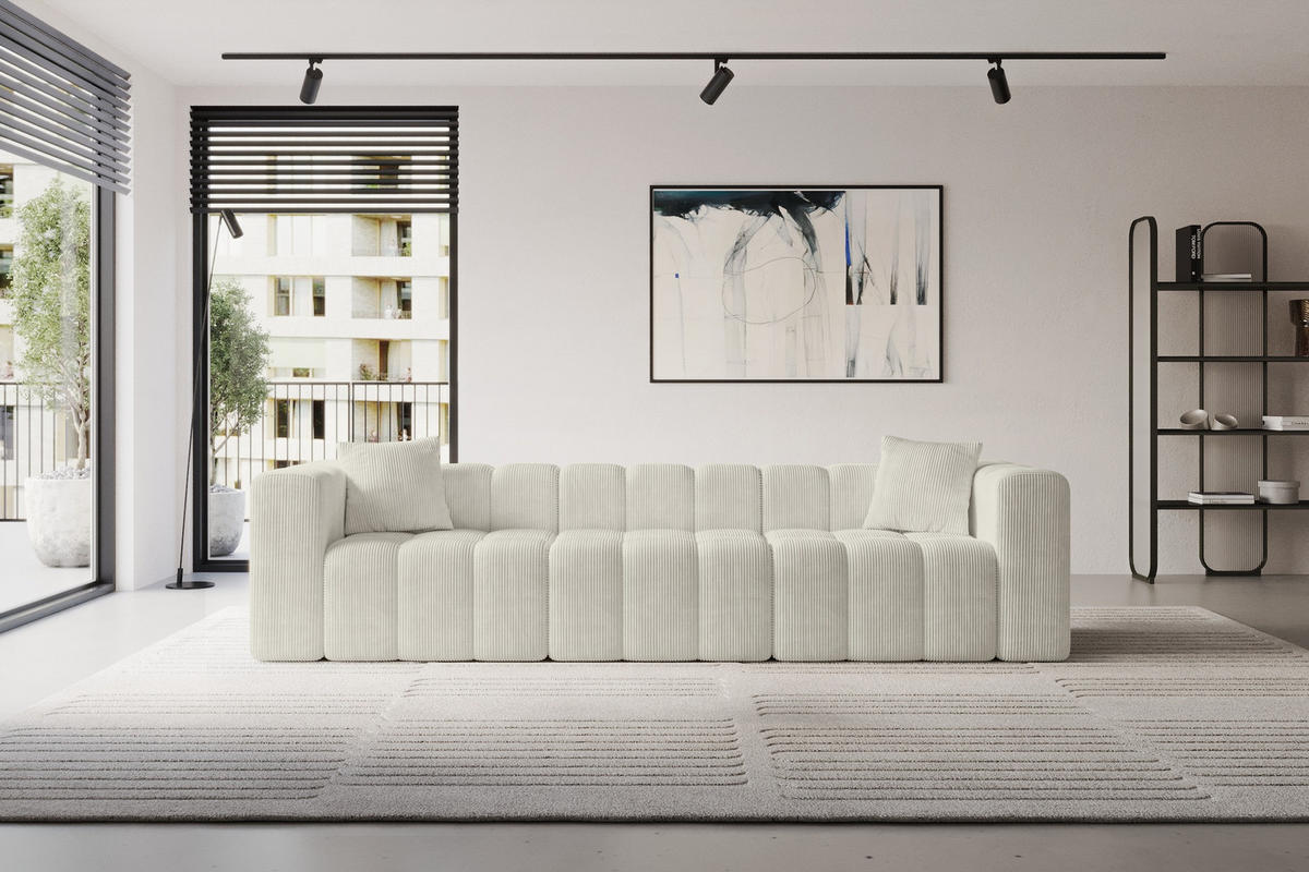 POHOVKA 3-MÍSTNÁ DONY-3 315x90x71 cm Krémová Manšestr - černá/krémová, kompozitní dřevo/textil (315/71/90cm) - ALTDECOR