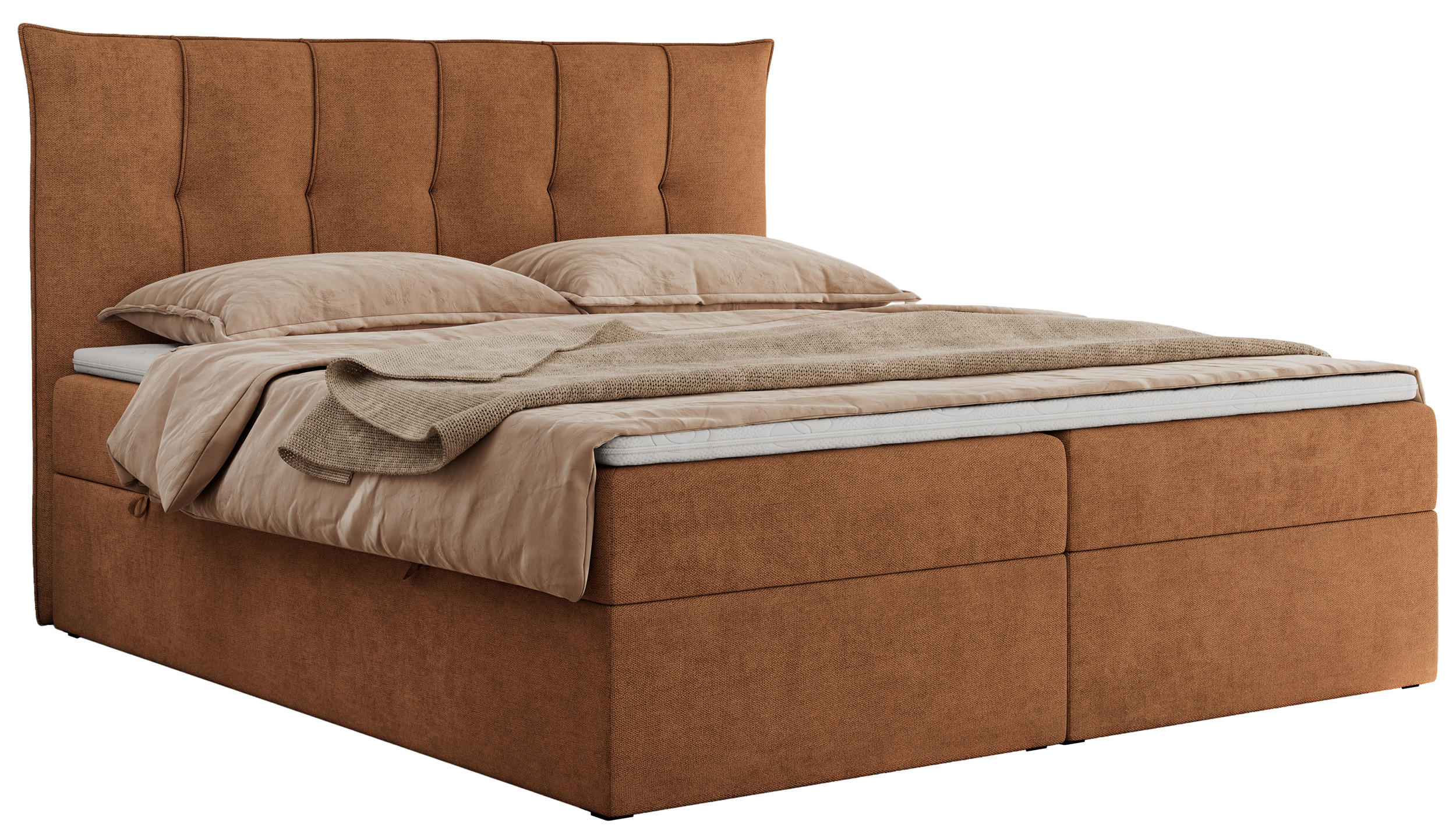 BOXBETT PREMIUM 10 140/200 Orange Struktur - H3 - Orange, Holz/Textil (140/200cm) - MKS