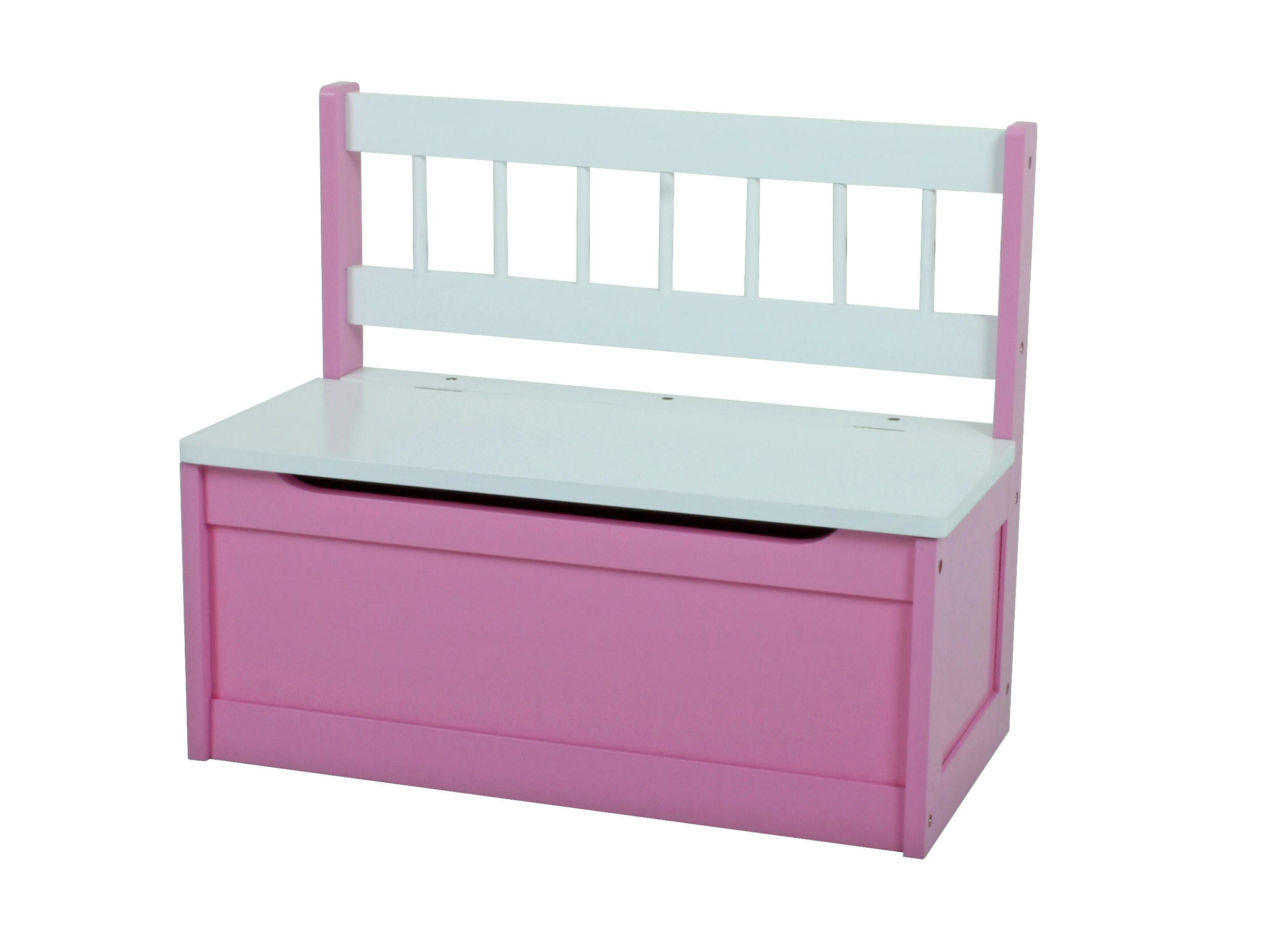 KINDER-TRUHENBANK Emil 2er-Set Stauraum Holz Pink 50x60x30cm - Pink, Holz (60/50/30cm) - DELUKE