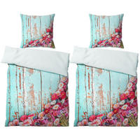 BETTWÄSCHE 4-teilig Spring - Pink, Naturmaterialien (135/200cm) - Sanilo