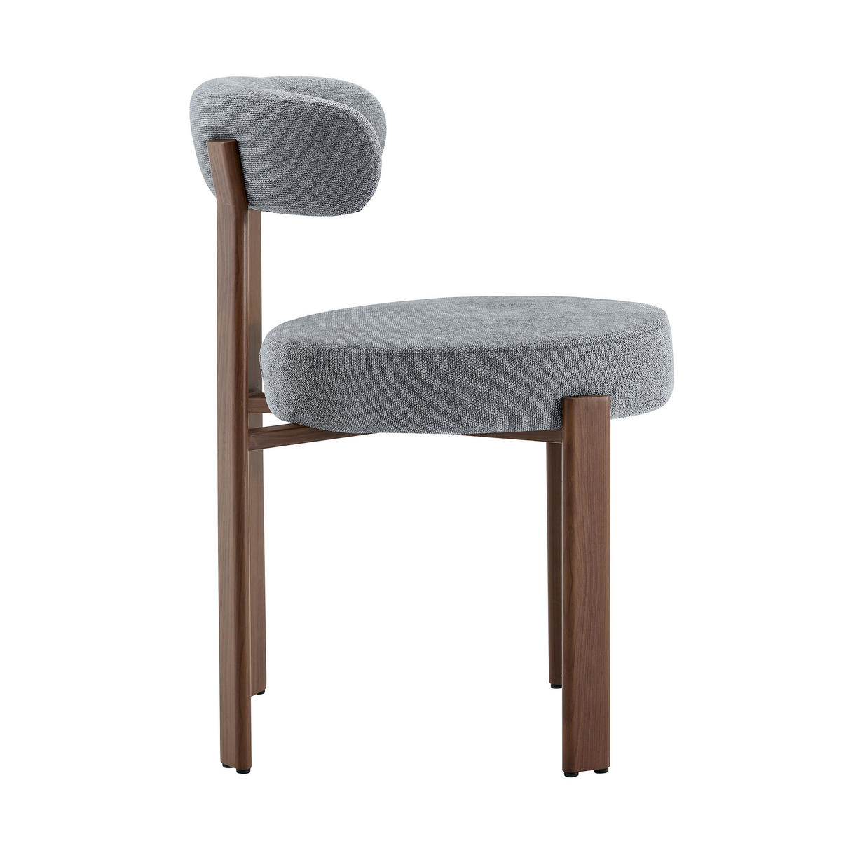 ESSZIMMERSTUHL 2ER-SET aus Stoff, mit ergonomischer Bügellehne - Grau, Textil (51.5/79/57cm) - Urban Meuble