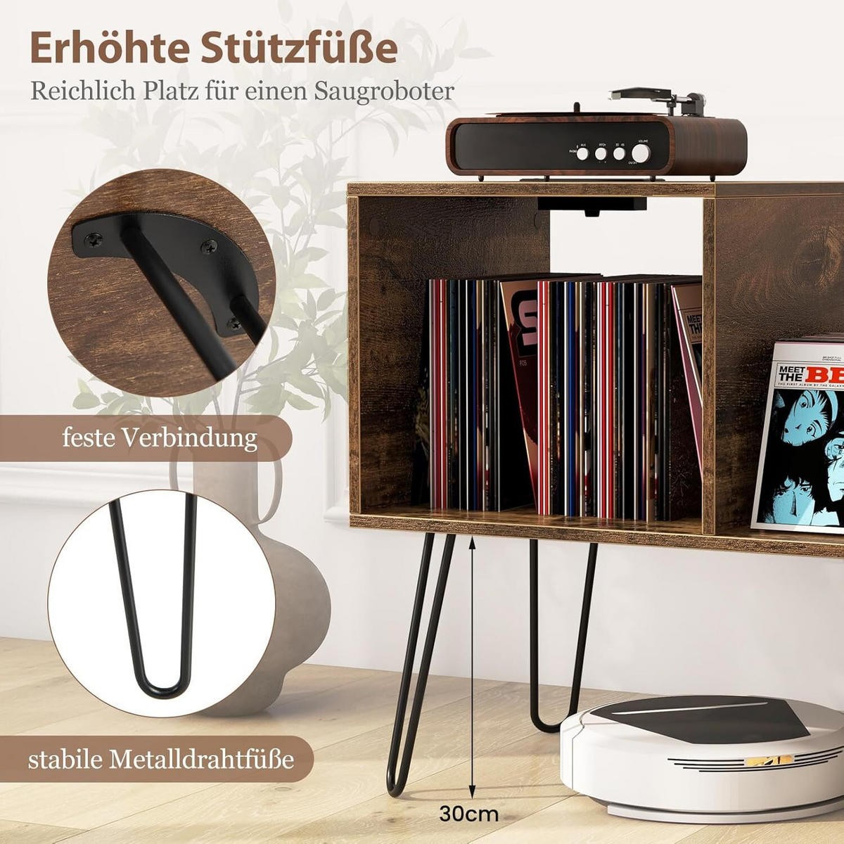 BEISTELLTISCH 67cm Braun - Braun, Holz (66/67/45cm) - COSTWAY