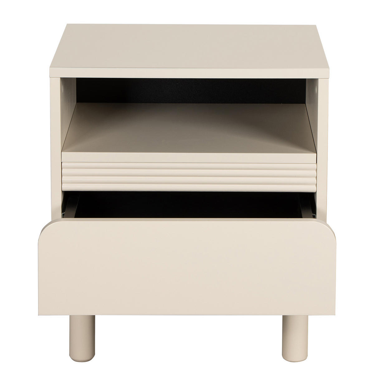NACHTKOMMODE - Teilmassivholz - Beige, Holzwerkstoff/Metall (48/55/40cm) - home24