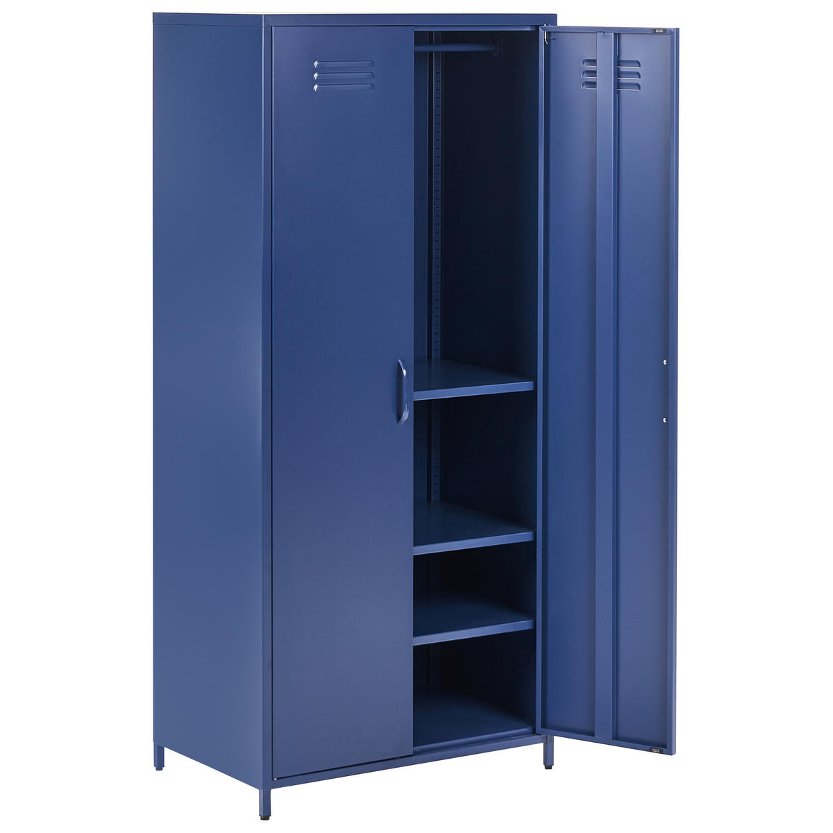 GARDEROBENSCHRANKSTAHL blau 4 Fächer Varna - Blau, Metall (76/170/50cm) - Beliani