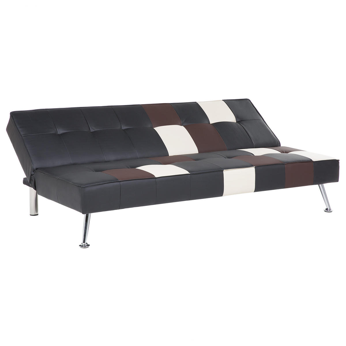 3-SITZER-SCHLAFSOFA Kunstleder Schwarz Olsker - Beige, Kunststoff/Textil (178/78/92cm) - Beliani